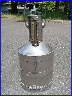 SERAPHIN TEST MEASURE Stainless Steel Gas Station Pump Can Vintage Oil 5 Gal