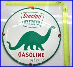 SINCLAIR VINTAGE GENUINE 12 OIL PORCELAIN SIGN PUMP PLATE GAS STATION Bubbled SINCLAIR VINTAGE GENUINE 12 OIL PORCELAIN SIGN PUMP PLATE GAS STATION Bubbled