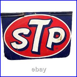 STP Oil Rack Topper Sign Metal Double-sided Vintage Rare