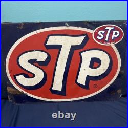 STP Oil Rack Topper Sign Metal Double-sided Vintage Rare
