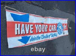 Safety Check Vintage Banner Gas Oil
