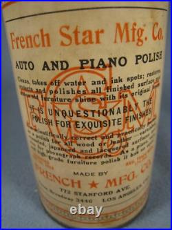 Scarce Vintage French Star MFG. Co. Auto & Piano Polish Cone Top Can Scarce Vintage French Star MFG. Co. Auto & Piano Polish Cone Top Can