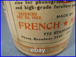 Scarce Vintage French Star MFG. Co. Auto & Piano Polish Cone Top Can Scarce Vintage French Star MFG. Co. Auto & Piano Polish Cone Top Can