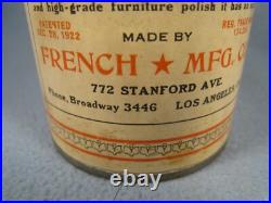 Scarce Vintage French Star MFG. Co. Auto & Piano Polish Cone Top Can Scarce Vintage French Star MFG. Co. Auto & Piano Polish Cone Top Can