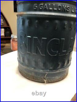 Scarce Vintage Sinclair 5 Gallon Fluted Oil Can Ellisco