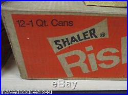 Sealed Case Of 12 Full Vintage Rislone Snowmobile Oil Old 1qt Metal Can Shaler