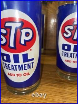Set Of 8 Vintage STP Oil Treatment Add to Oil Advertising Drinking Glasses Set Of 8 Vintage STP Oil Treatment Add to Oil Advertising Drinking Glasses