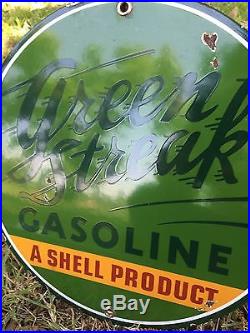 Shell Gasoline #2 Vintage Porcelain Gas Sign Pump Oil Service Station Oil