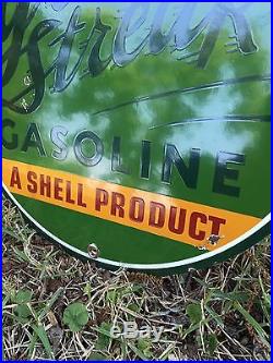 Shell Gasoline #2 Vintage Porcelain Gas Sign Pump Oil Service Station Oil