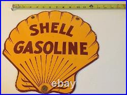 Shell Gasoline and oil Porcelain Vintage Sign Oil Pump Plate
