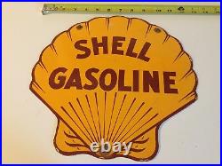Shell Gasoline and oil Porcelain Vintage Sign Oil Pump Plate