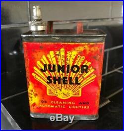 Shell Junior Early Vintage Handy Household Cleaning Oil Oiler Tin
