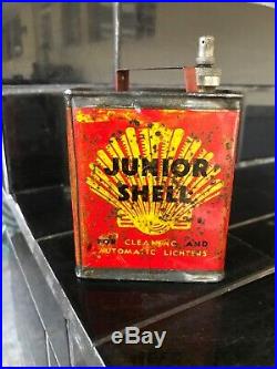 Shell Junior Early Vintage Handy Household Cleaning Oil Oiler Tin