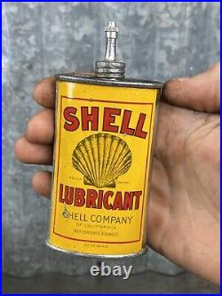 Shell Lubricant Handy Oiler Oil Can Company Of California Vintage Lead Top
