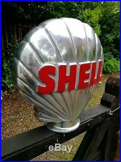 Shell Petrol Pump Globe Aluminium Shell full Globe Oil Petrol Vintage Garage oil