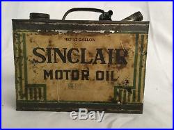 Sinclair Opaline Motor Oil Medium 1/2 Gallon Tin Can Original Vintage