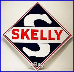 Skelly Gas Oil Aluminum Sign Blue Red Collectible Advertising Vintage Style 24