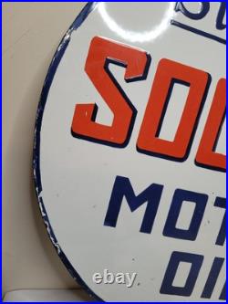 Socony Motor Oil Large Double Sided Vintage-style Porcelain Sign Flange