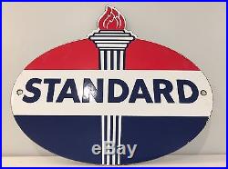 Standard Oil Company Torch Sign Steel Thick Porcelain Vintage Gas Gasoline