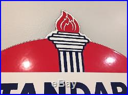 Standard Oil Company Torch Sign Steel Thick Porcelain Vintage Gas Gasoline