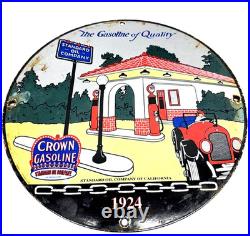 Standard Oil Crown Gasoline Vintage Porcelain Sign Pump Plate Advertising
