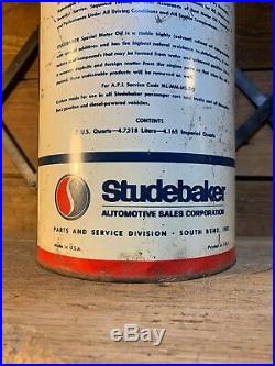 Studebaker Special Motor Oil 5 Quart Vintage Original Texaco Gas Pump Sign Shell