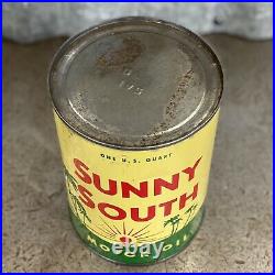 Sunny South Quart Oil Can Vintage Macon Georgia-Carolina Company