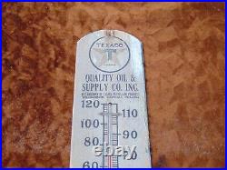 TEXACO Vintage wooden wood Service Center gasoline oil thermometer Rare NY