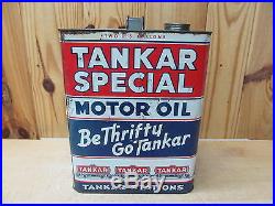 Tankar Special Motor Oil 2 Gallon Can Vintage Antique Advertising