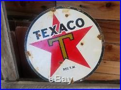 Texaco CO gas and oil 12x12 Vintage Steel Pump plate porcelain old sign