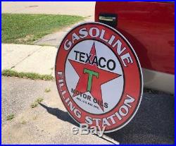 Texaco Gas Oil Sign 42 Very Large Advertising Vintage Look Pegasus Mobile