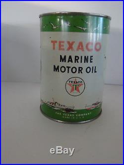 Texaco Marine Engine Motor Oil Can SAE 30 Port Artur Texas vintage