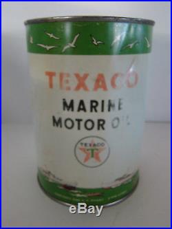 Texaco Marine Engine Motor Oil Can SAE 30 Port Artur Texas vintage