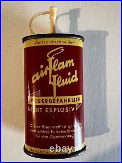 VERY RARE VINTAGE 1940-50's AIRFLAM LIGHTER FLUID FUEL OIL TIN CAN HANDY OILER