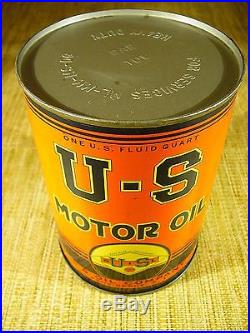 VERY Rare & Highly Collectible US Motor Oil Can, FULL, SAE 10W (MINT) Vintage
