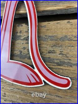 VINTAGE 13x7.5 PINK PANTHER CARTOON SODA POP PORCELAIN OIL GAS ADVERTISING SIGN