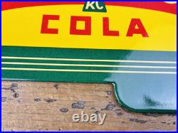 VINTAGE 14x8.5 Drink ROYAL CROWN COLA RC DOUBLE-SIDED SODA PORCELAIN GAS SIGN