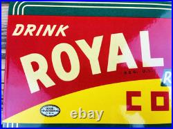 VINTAGE 14x8.5 Drink ROYAL CROWN COLA RC DOUBLE-SIDED SODA PORCELAIN GAS SIGN