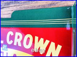 VINTAGE 14x8.5 Drink ROYAL CROWN COLA RC DOUBLE-SIDED SODA PORCELAIN GAS SIGN