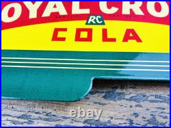 VINTAGE 14x8.5 Drink ROYAL CROWN COLA RC DOUBLE-SIDED SODA PORCELAIN GAS SIGN