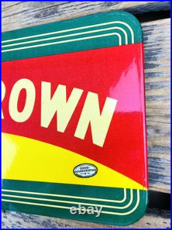 VINTAGE 14x8.5 Drink ROYAL CROWN COLA RC DOUBLE-SIDED SODA PORCELAIN GAS SIGN
