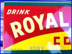 VINTAGE 14x8.5 Drink ROYAL CROWN COLA RC DOUBLE-SIDED SODA PORCELAIN GAS SIGN