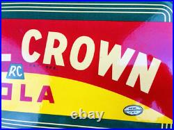 VINTAGE 14x8.5 Drink ROYAL CROWN COLA RC DOUBLE-SIDED SODA PORCELAIN GAS SIGN