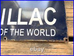 VINTAGE 15x9 CADILLAC SERVICE PORCELAIN SALES DEALERSHIP GAS STATION OIL SIGN