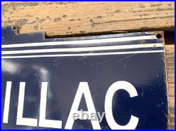 VINTAGE 15x9 CADILLAC SERVICE PORCELAIN SALES DEALERSHIP GAS STATION OIL SIGN
