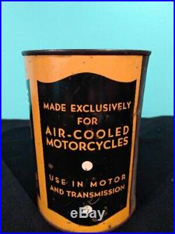 VINTAGE 1930-40's FULL QT. CAN of HARLEY DAVIDSON MOTORCYCLE OIL 105-4