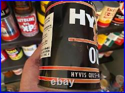 VINTAGE 1930s FULL NOS HyVis HD (NY) 1 QUART MOTOR OIL CAN RARE NICE FOR AGE