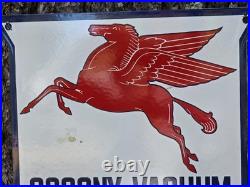 VINTAGE 1950'S SOCONY-VACUUM PEGASUS AVIATION PRODUCTS PORCELAIN SIGN 12.5x12 VINTAGE 1950'S SOCONY-VACUUM PEGASUS AVIATION PRODUCTS PORCELAIN SIGN 12.5x12