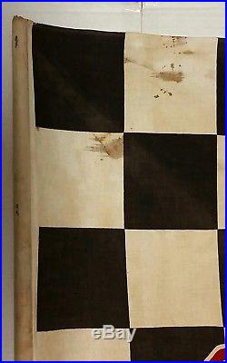 VINTAGE 1950s PEGASUS ADVERTISING MOBILE OIL CHECKERED FLAG TRACK USED 36 SIGN