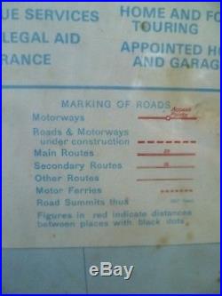 VINTAGE 1950s RAC UK ROAD MAP SIGN not ENAMEL AUTOMOBILIA CLASSIC CAR MOTOR OIL